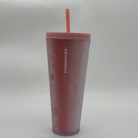 Starbucks Lips Valentines Day Frosted HTF Limited Tumbler Cup